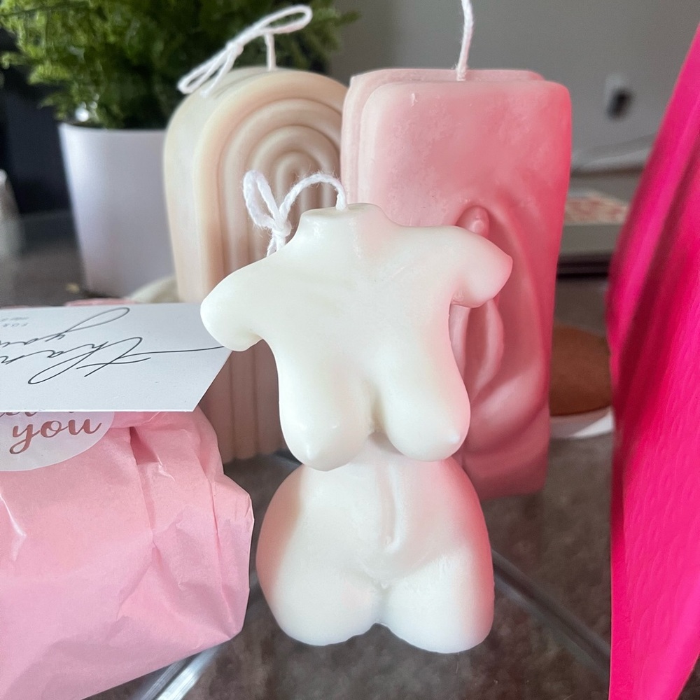 White woman body candle